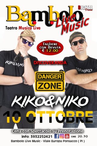 KIKO&NIKO DISCOVERANDA!! - Sabato <b><span style="color: #ff0000;"> 10 </span></b> Ottobre